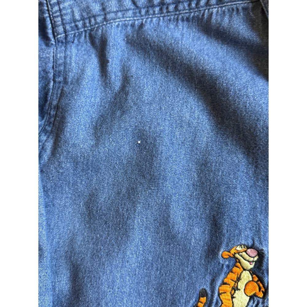 Vintage Style Disney Pooh Denim Shirt Womens XL Embroidered Tigger Eeyore Piglet - Picture 8 of 13